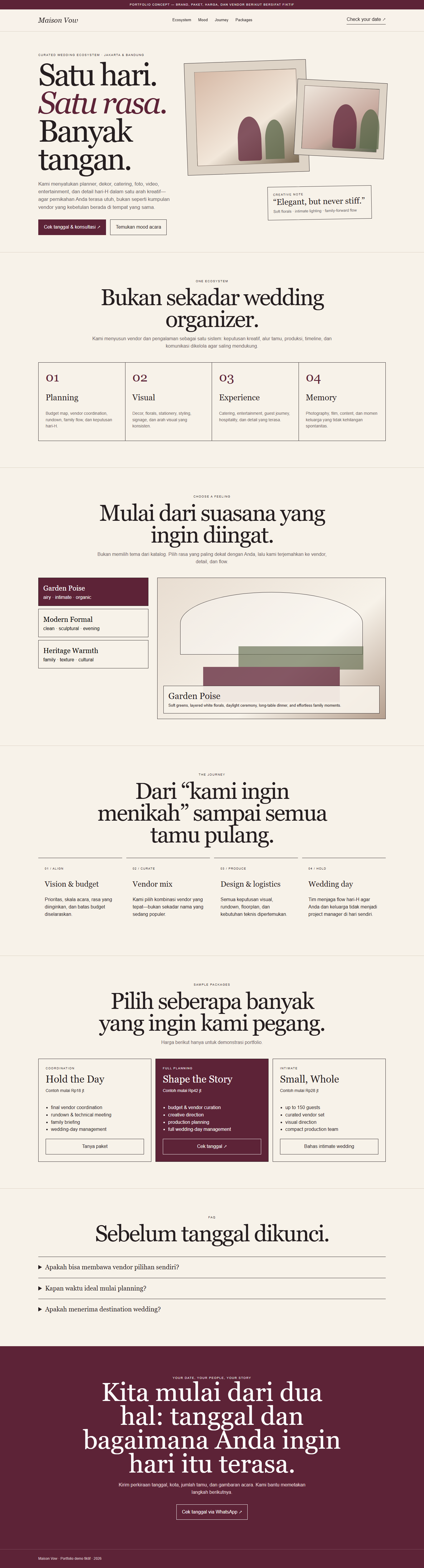 Preview landing page wedding ecosystem bergaya luxury editorial