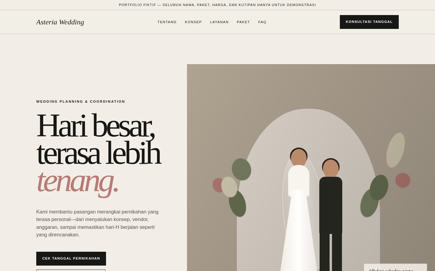 Preview landing page wedding organizer bergaya editorial luxury